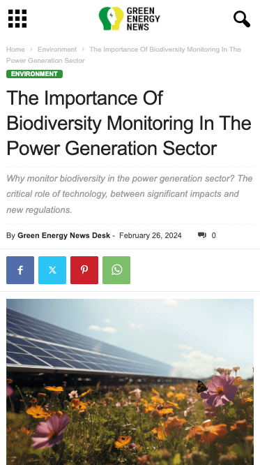 The Importance Of Biodiversity Monitoring In The Power Generation Sector