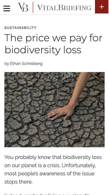 The price we pay for biodiversity loss