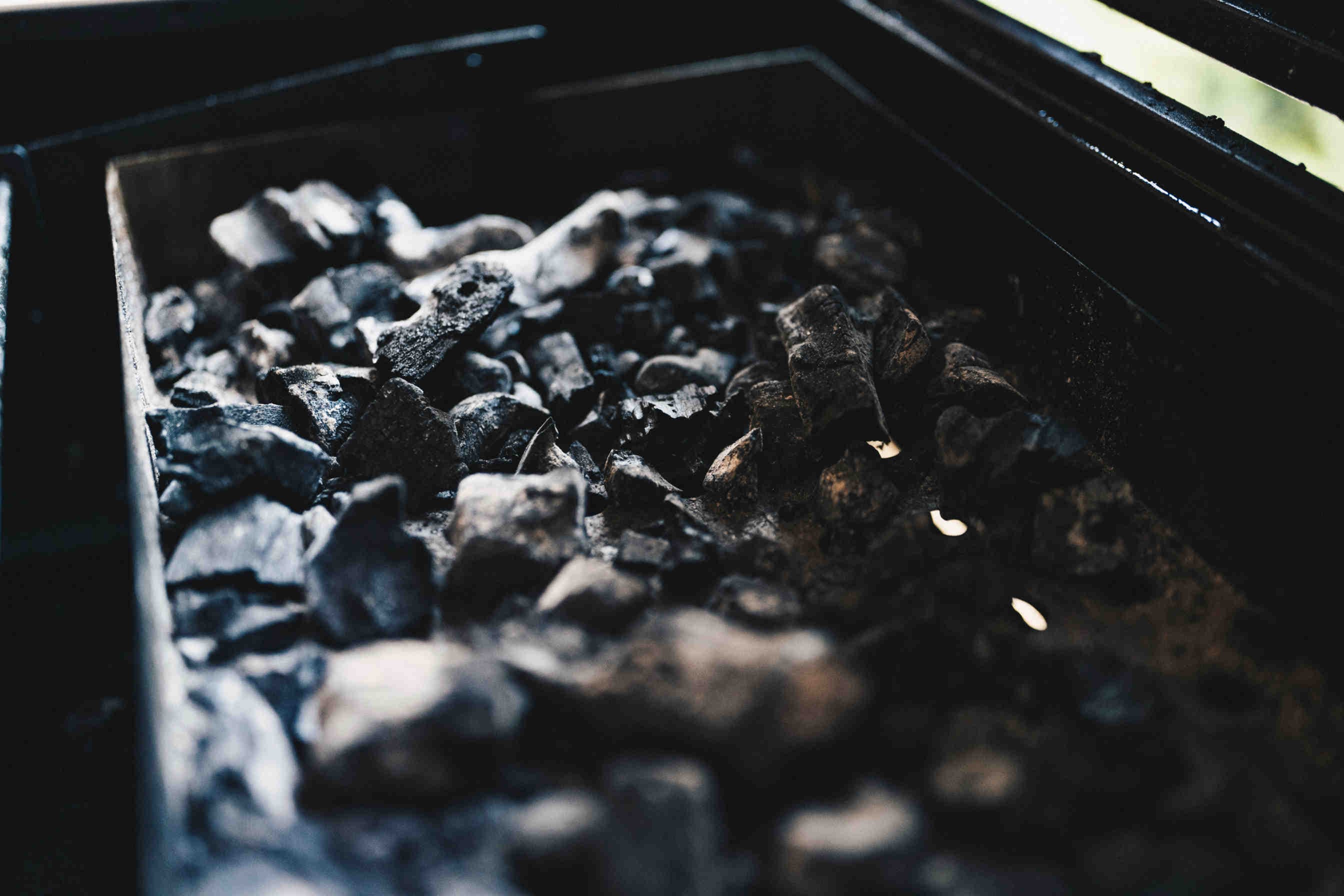 Tray of coal