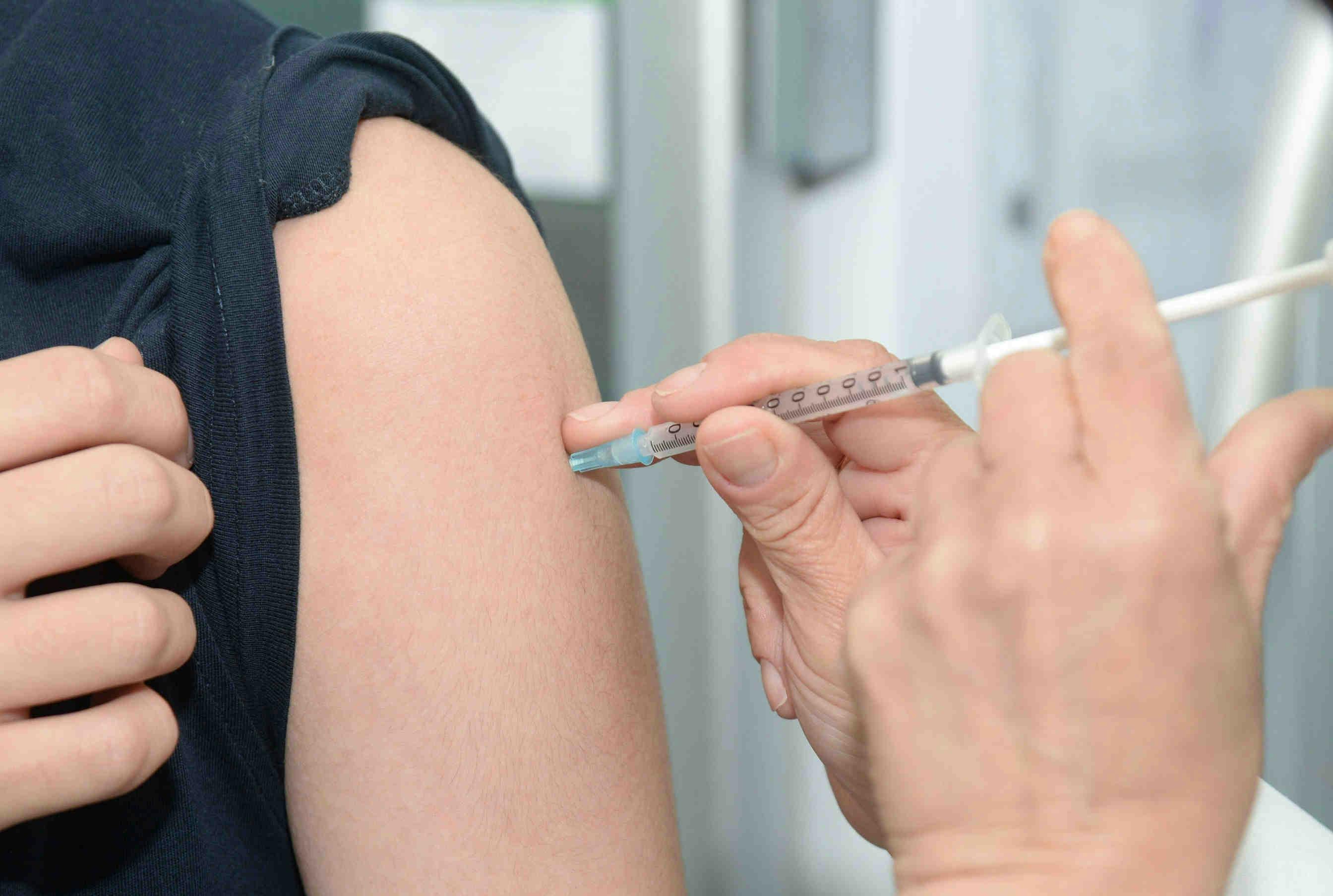 Vaccination on arm