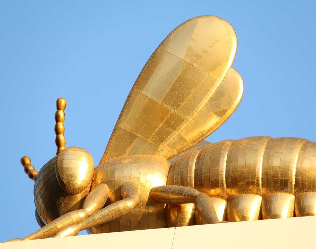 Gold insect statue