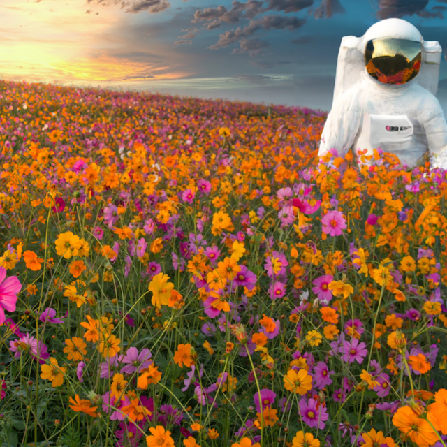 astronauta fiori