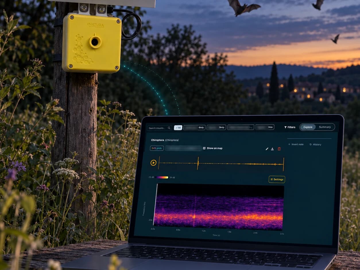 Pipistrelli al tramonto e un rilevamento di Kiro sulla piattaforma XNatura